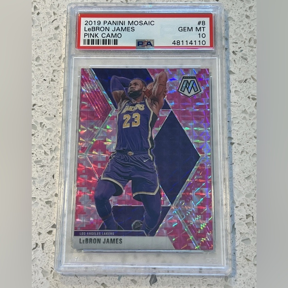 LeBron James 2019 Mosaic Pink Camo PSA 10